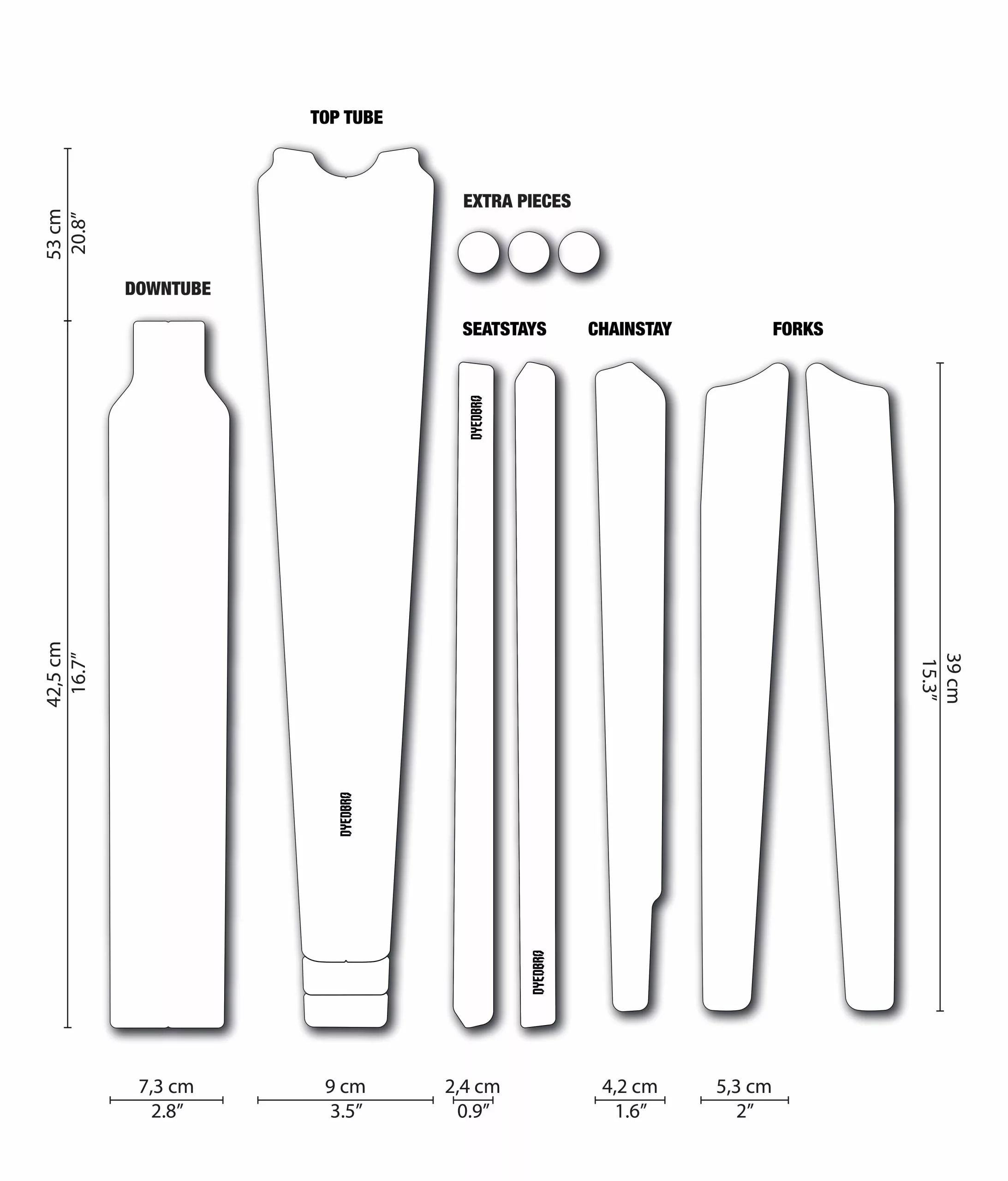 Dyedbro Beschermingsset Grindraam Clear - Glitter Matt