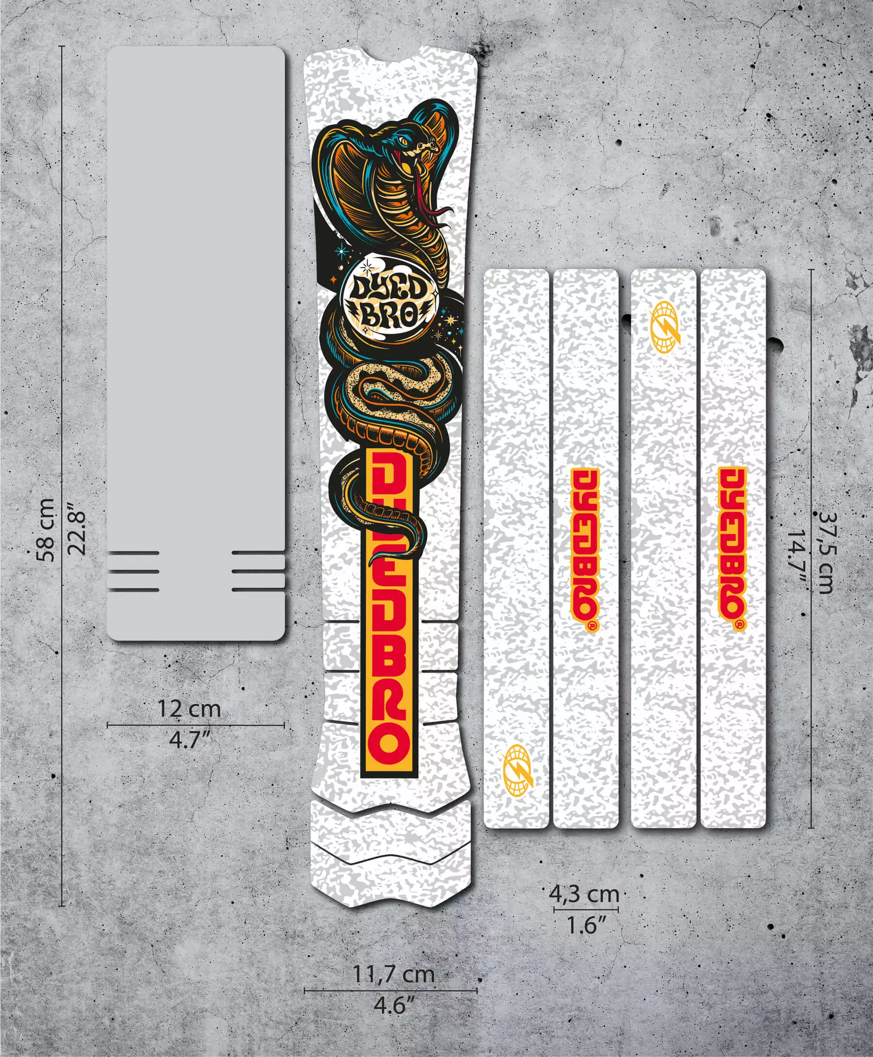 Dyedbro E-bike Frame Beschermingskit RRR Mat - Wit