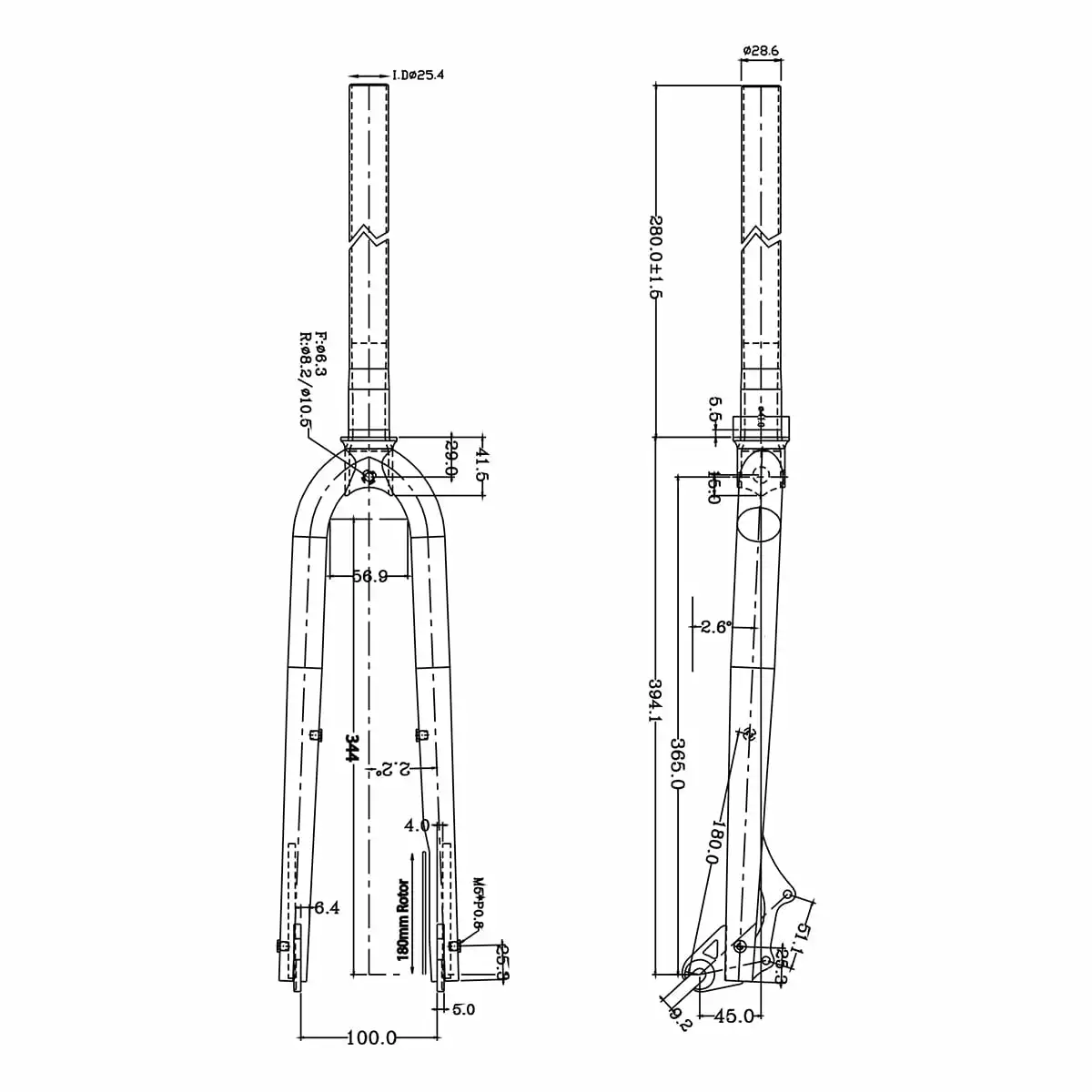 Identiti FFX-45 Disc Fixie Starre Voorvork - Zwart - Afbeelding 5