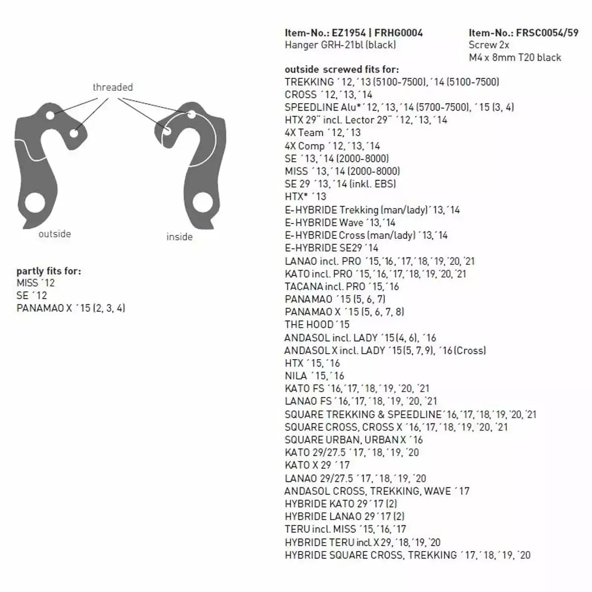 Ghost HD MTB Derailleurhanger - Zwart