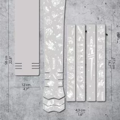 Dyedbro E-bike Frame Beschermingskit Oude School Tattoo - Wit Mat