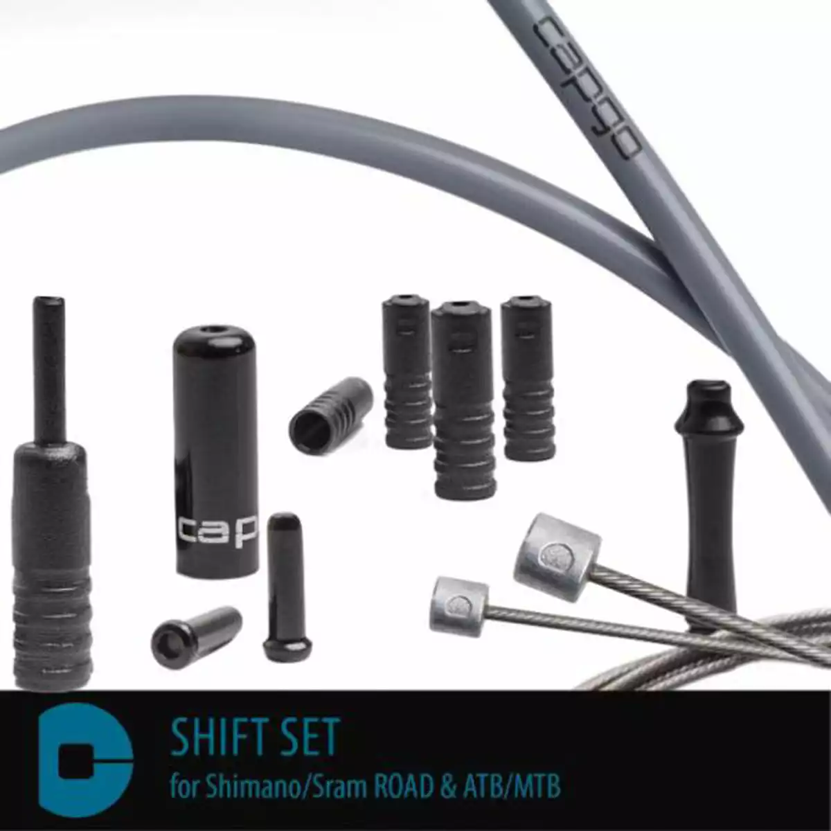 CAPGO Schakelkabelsets BL Shimano/Sram ROAD & ATB/MTB - Grijs