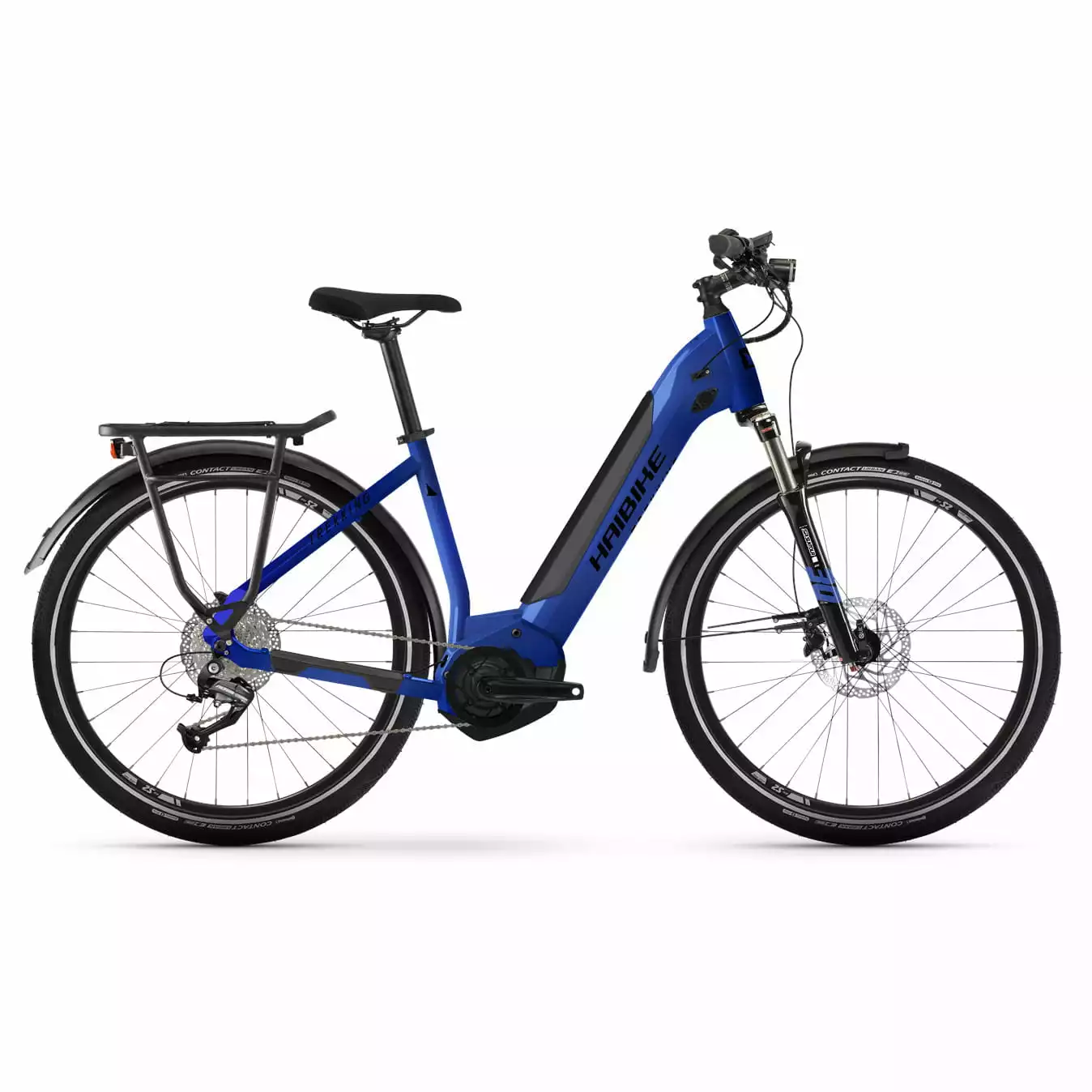Haibike Trekking 4 Lage Instap - Glanzend Mat Blauw Zwart